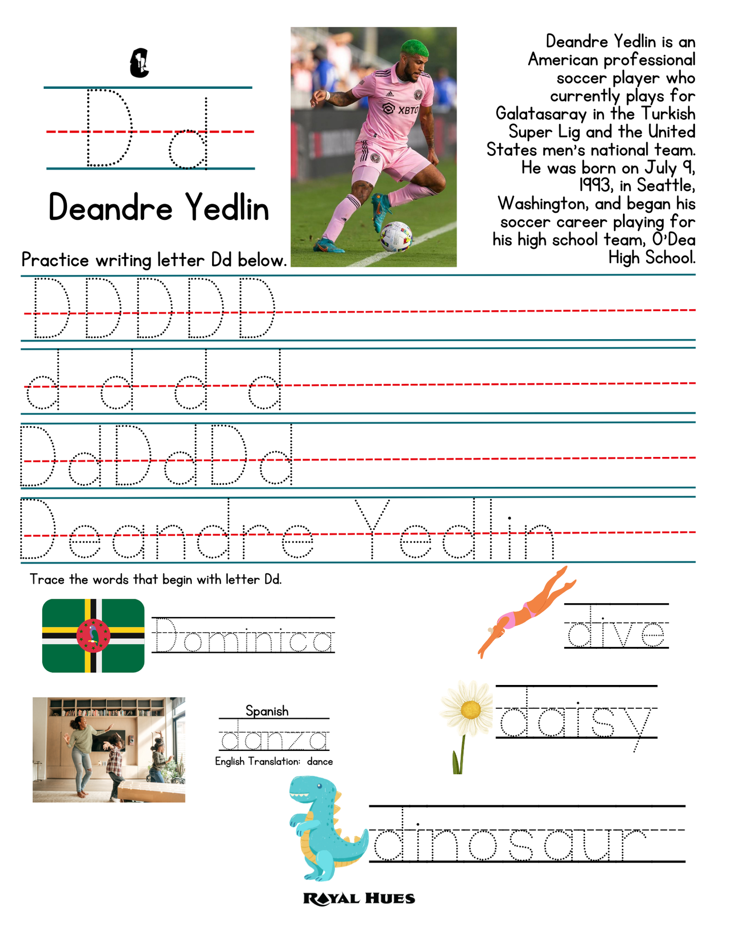 Colorful penmanship book for youth to practice writing print.