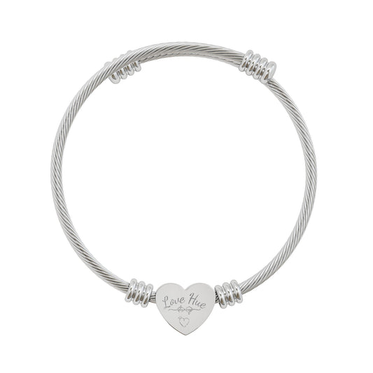 Love Hue Engraved Charm in Silver or Gold